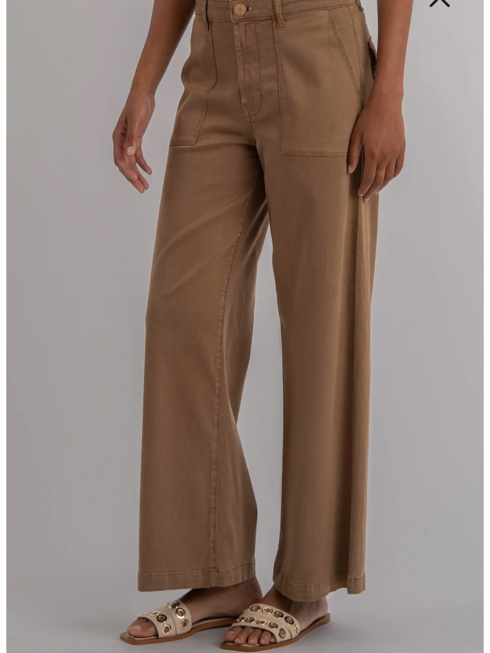 Kut from the Kloth High Rise Meg Wide Leg Pants in Basil Green